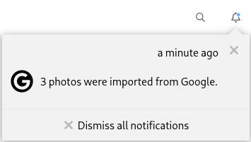 Notification after successful photos import